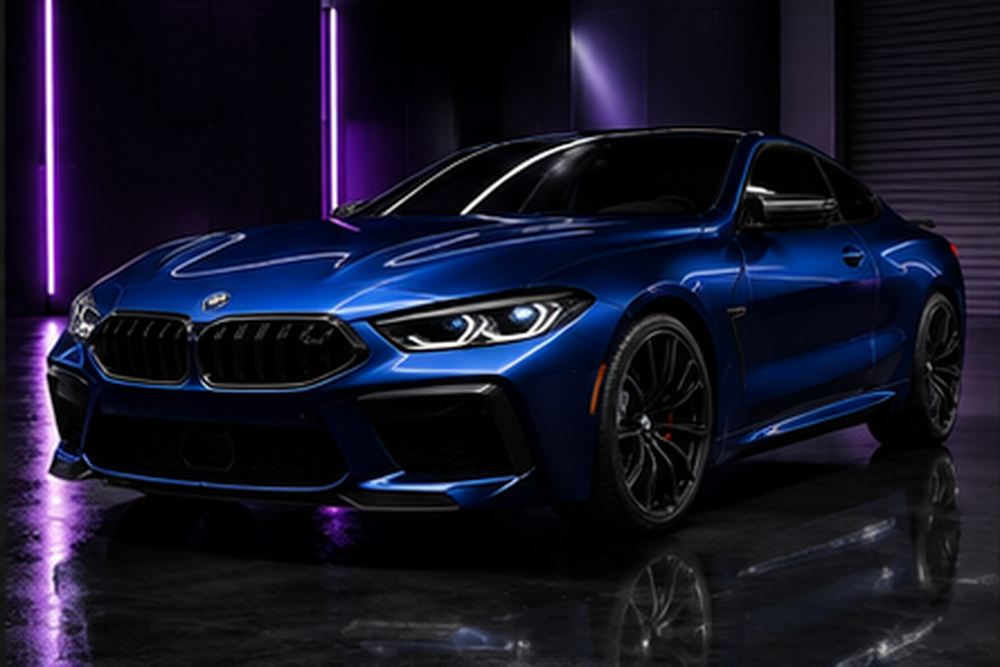 BMW M8 в плёнке «Синий металлик»