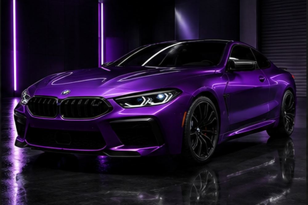 BMW M8 в плёнке «Фиолетовый металлик»